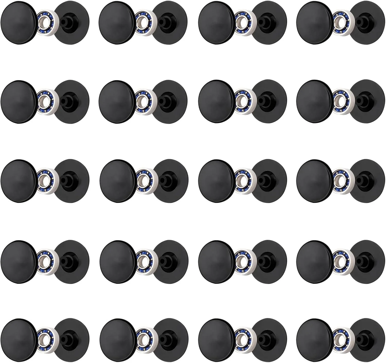 Secure 20 Pack Fidget Spinner Bearing and Cap Set Chrome Steel Bearing Balls Next-Generation
