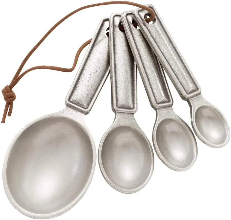 Long-Lasting Danforth Queen Anne Measuring Spoon Set on Cord Heirloom Quality Handcrafted Pewter Made in USA Prestigious