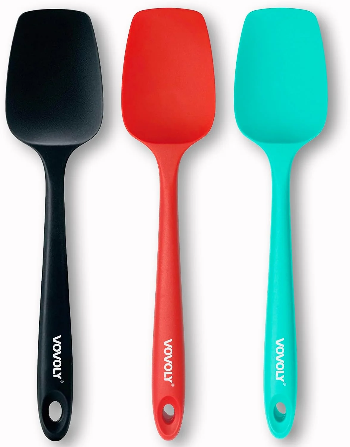 Professional Silicone Spatula Set Heat Resistant Rubber Spoon Spatula with Seamless One Piece Design Non-Stick Spoonula Flexible Scrapers Baking Mixing Tool 3 Pack Multi-color Casual