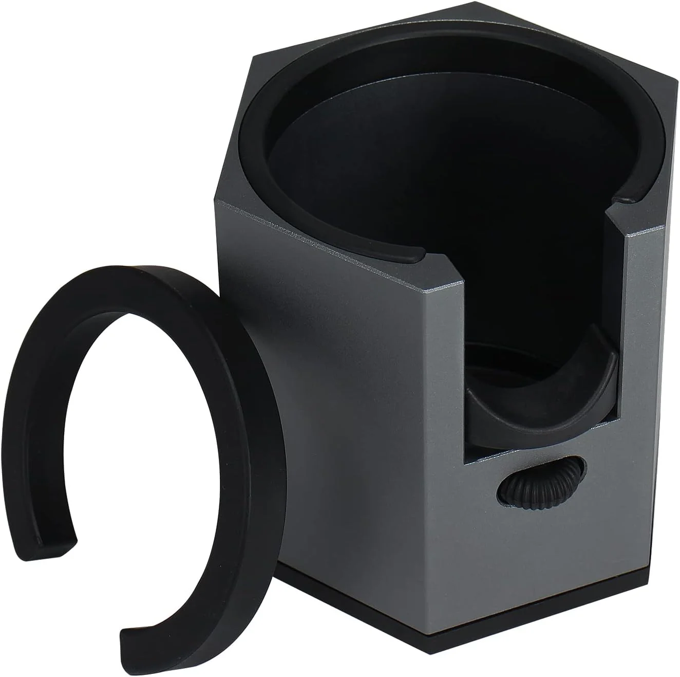 Versatile DIBTSA Coffee Portafilter Holder Espresso Tamping Station Aluminum Alloy Espresso Portafilter Stand for Most 51mm 53mm 54mm 58mm Coffee Portafilter Hexagon Grey Elegant