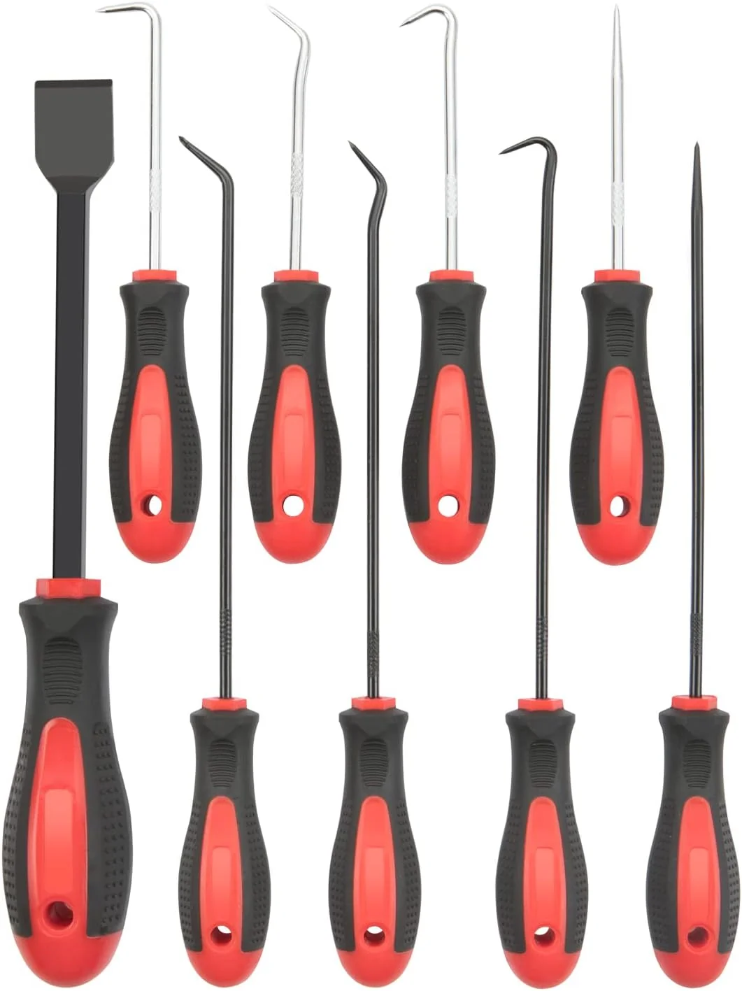 Trusted Rotation Precision Hook and Pick Set with Scraper 9 Piece Set Chrome Vanadium Steel Shaft for Remove Hoses and Gaskets Quality
