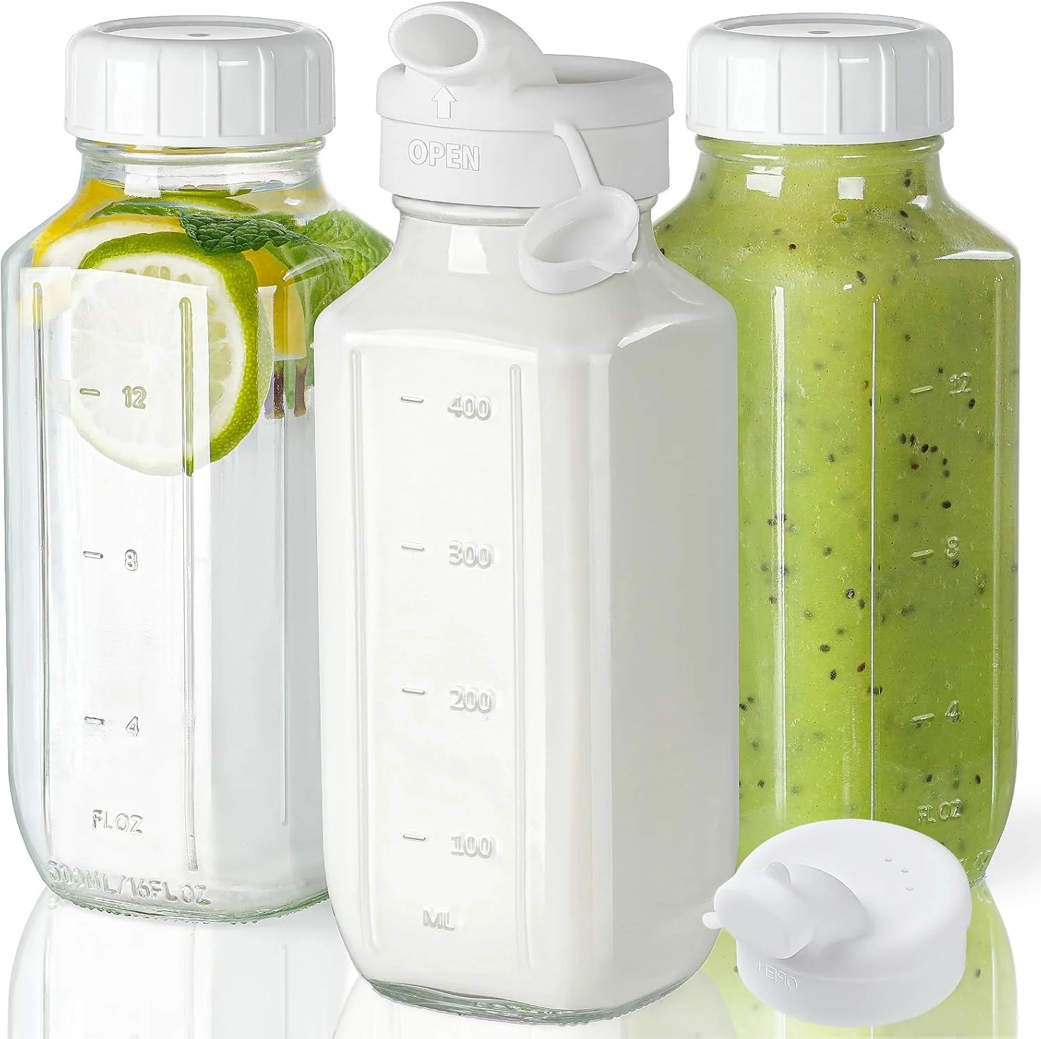 Artisan Glass Juice Bottles 16oz Exceptional