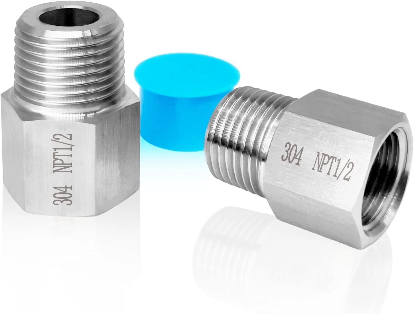 First-Class 2 pieces Npt1 2 Female to Npt1 2 Male Reducer 1 2NPT Fittings Water pipe Adapter Fabricate of 304 Stainless Steel Reliable