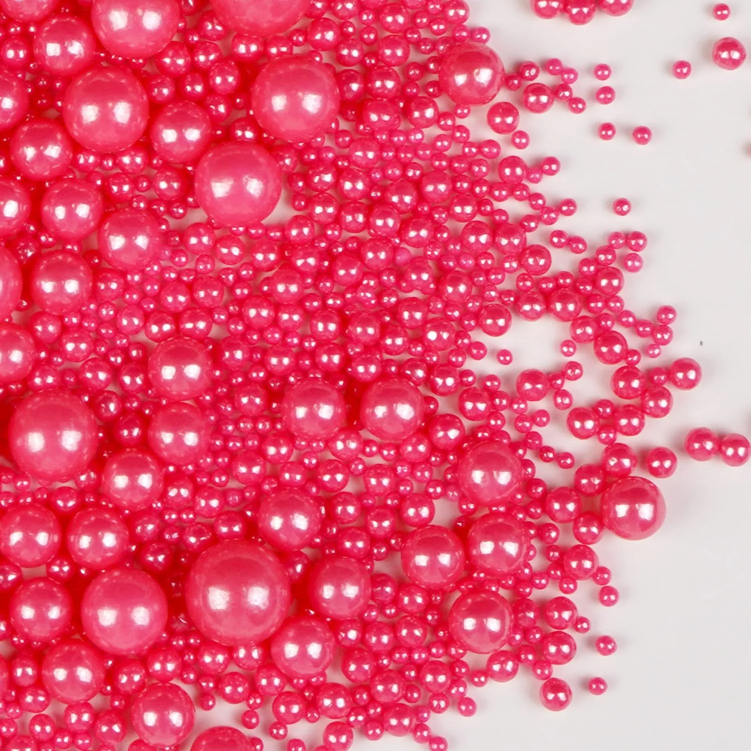 Relaxed Deep Pink Pearl Sprinkles Edible Candy Sugar Pearls 150g 5.29oz Pink Sprinkles for Cake Decorating Baking Cake Decorations Ice Cream Toppers Trendy