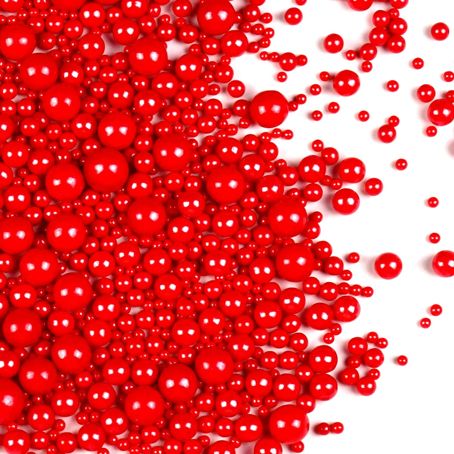 Casual Red Pearl Sugar Sprinkles for Cake Decorating 150g 5.29oz Mix Size Edible Candy Pearls Cupcake Toppers Baking Edible Cake Decorations for Holiday Wedding Party Birthday Green
