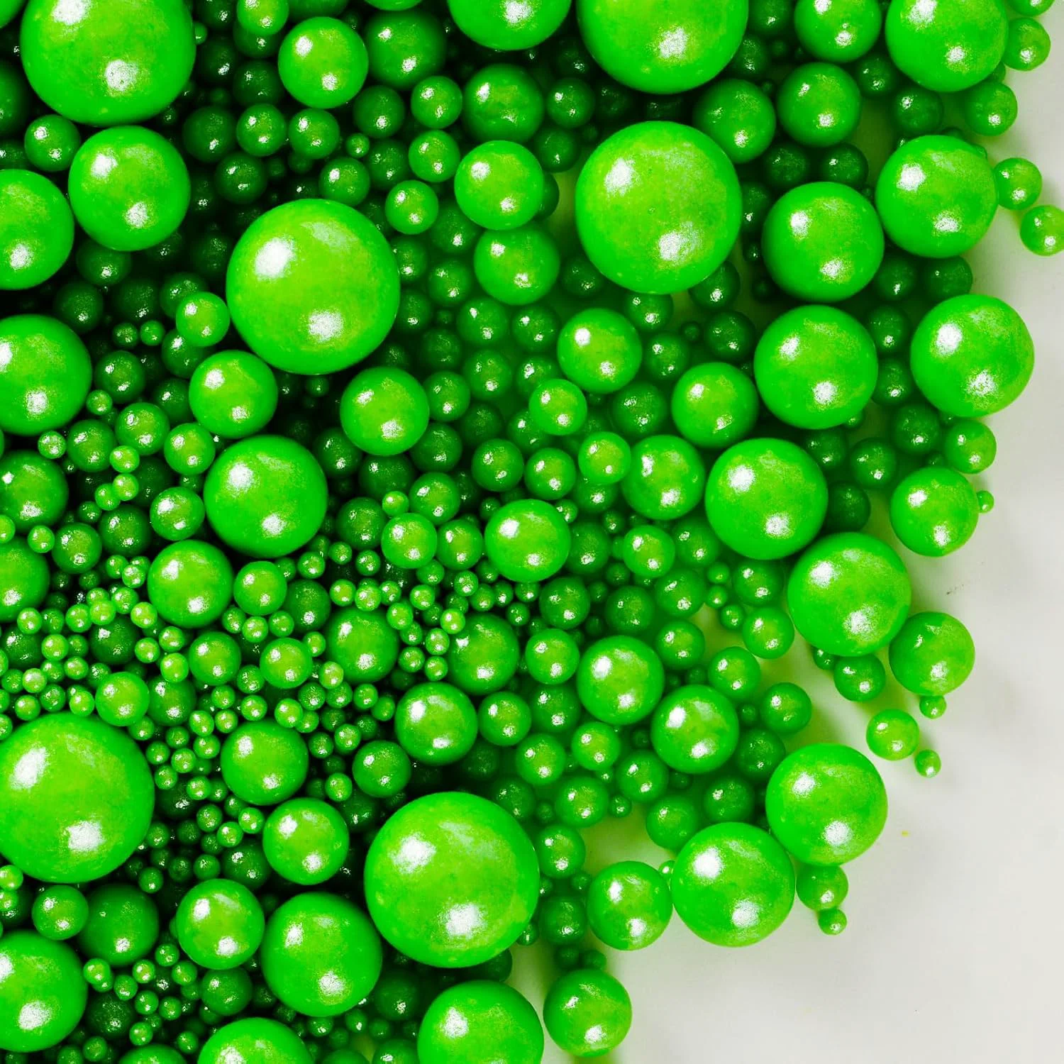 Clean Kasvan Christmas Green Pearl Sugar Sprinkles – Edible Candy Pearls 130g 4.58 Oz Mix Size Baking Cake Decorations Enhanced