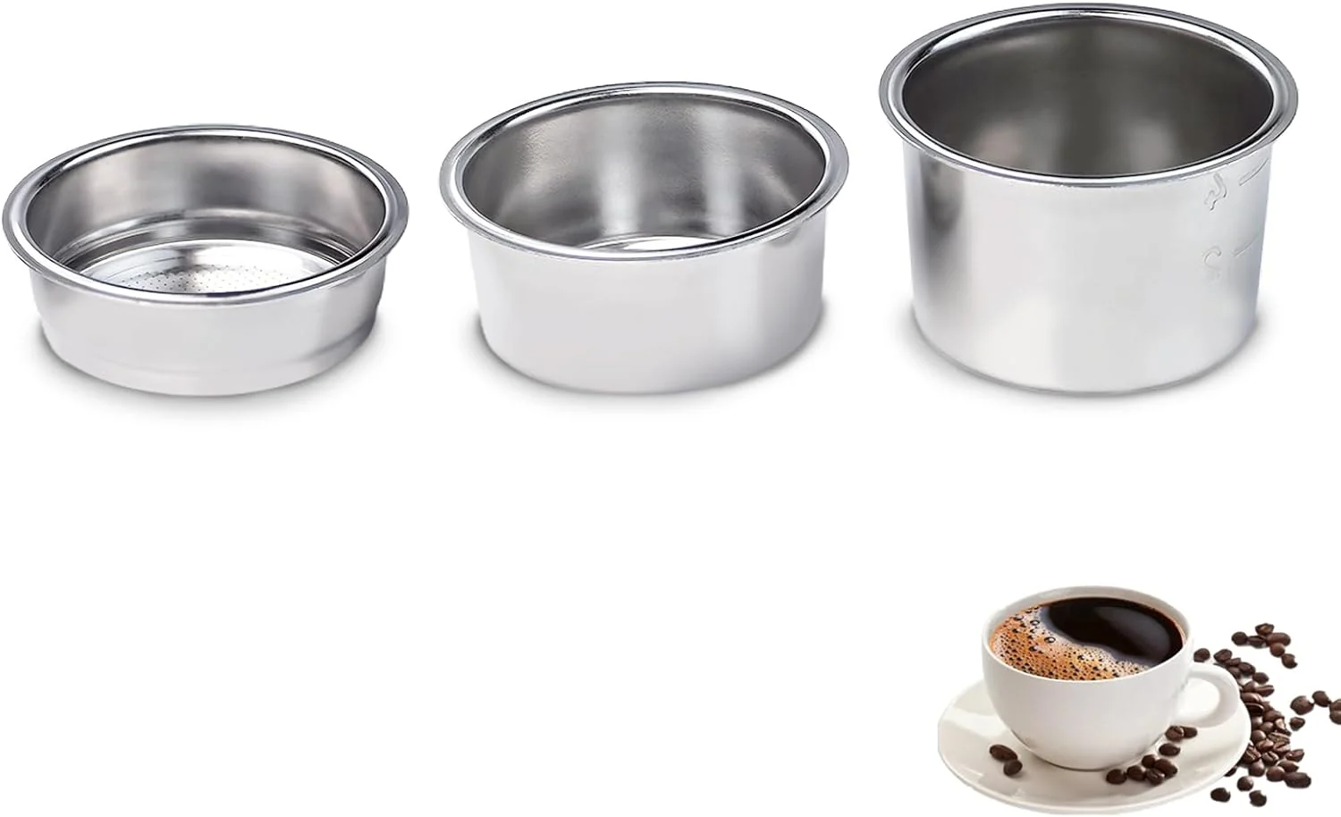 Practical 51mm Coffee Filter Basket Stainless Steel Coffee Filter Reusable Coffee Machine Filter Accessory Environmentally Friendly
