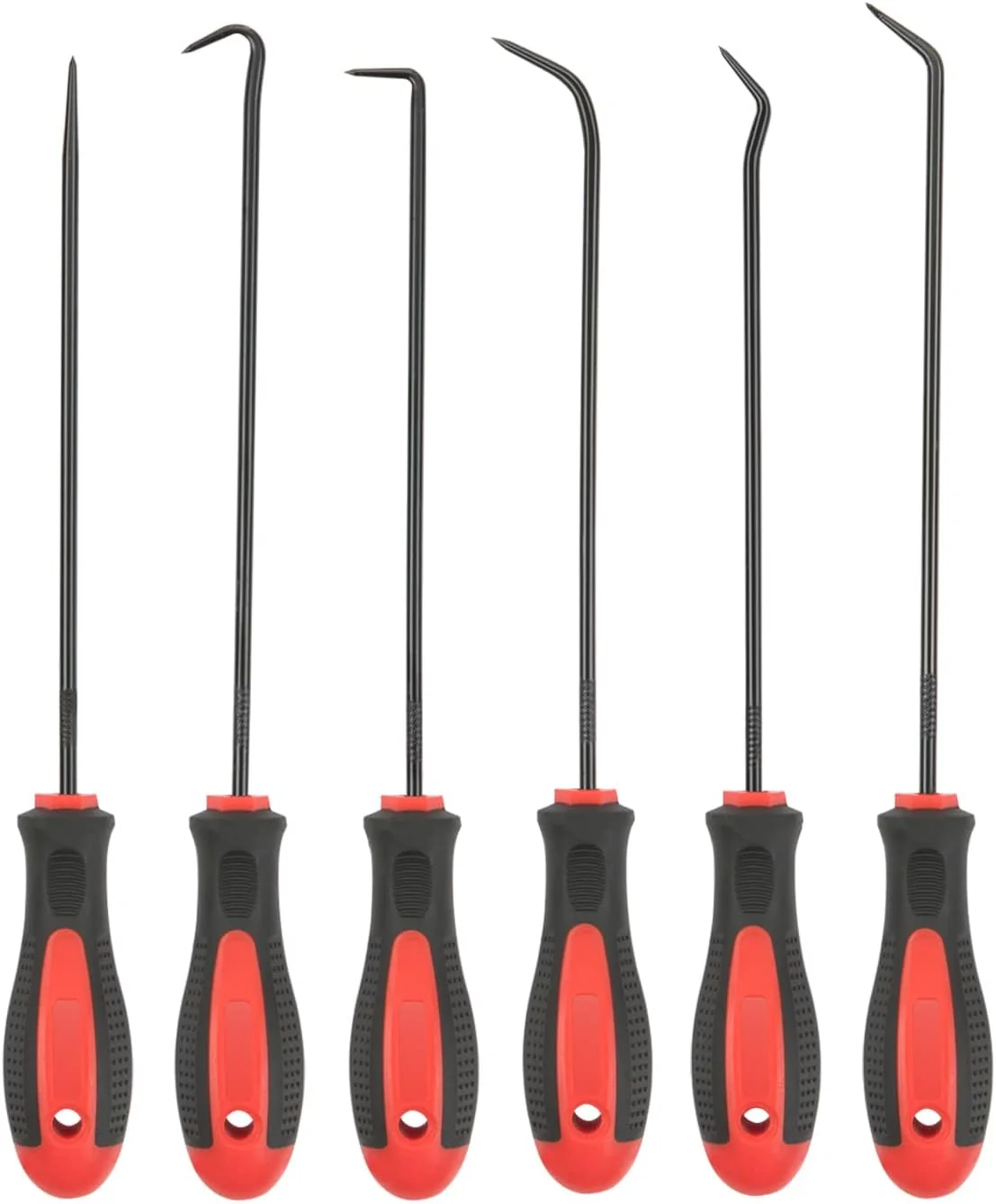 Efficient Rotation Extra Long Precision Hook and Pick Set 6-Piece Set Chrome Vanadium Steel Shaft for Remove Hoses and Gaskets Contemporary