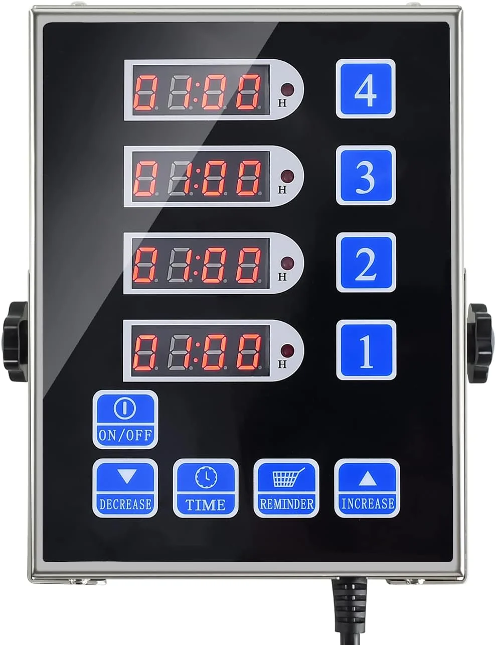 Versatile Kitchen Timers for Cooking – 4 Channel Commercial Kitchen Timer Restaurant Kitchen Supplies – Stainless Steel LED Technology Kitchen Timer Digital Expertly Made