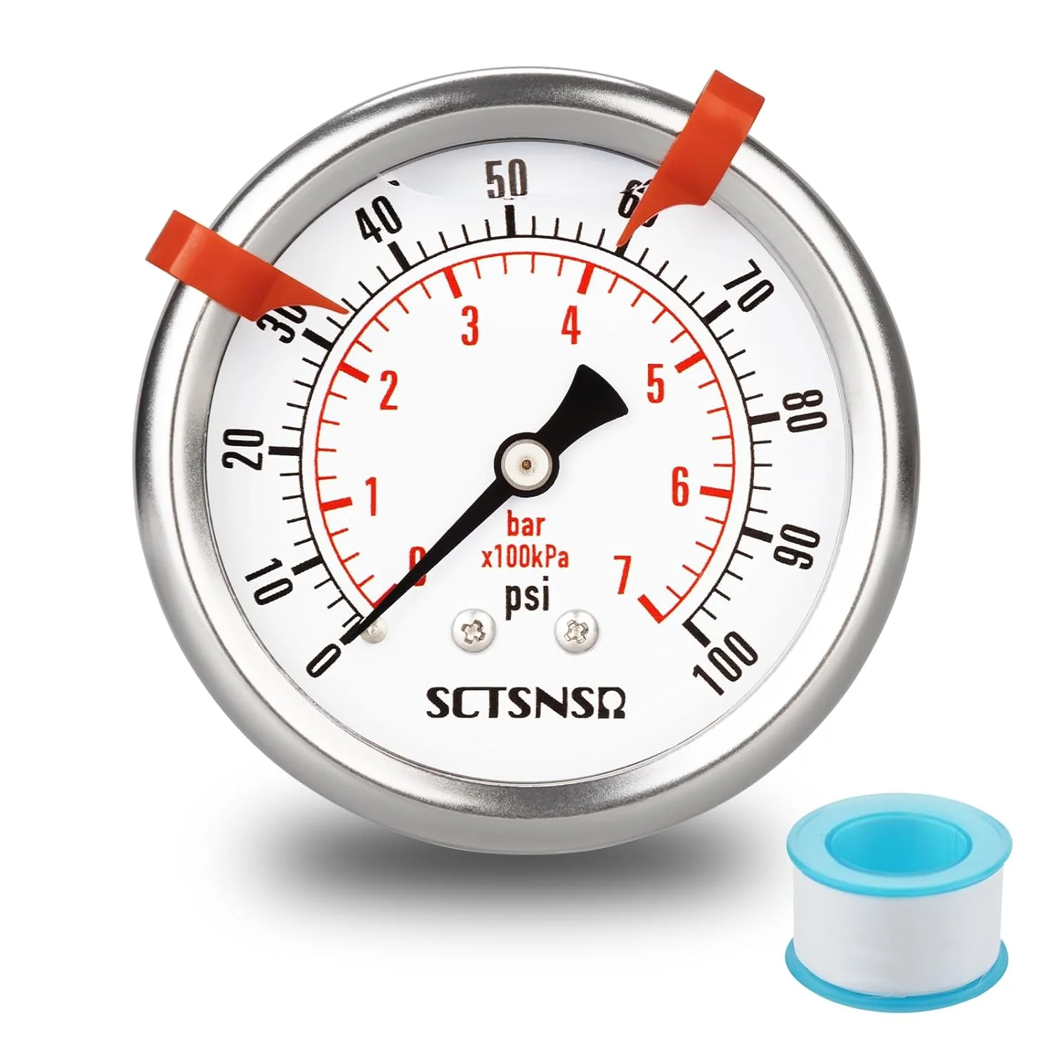 Fine 0 to 100 Psi Pressure Gauge Liquid Filled 1 4 NPT Back Mount Reusable