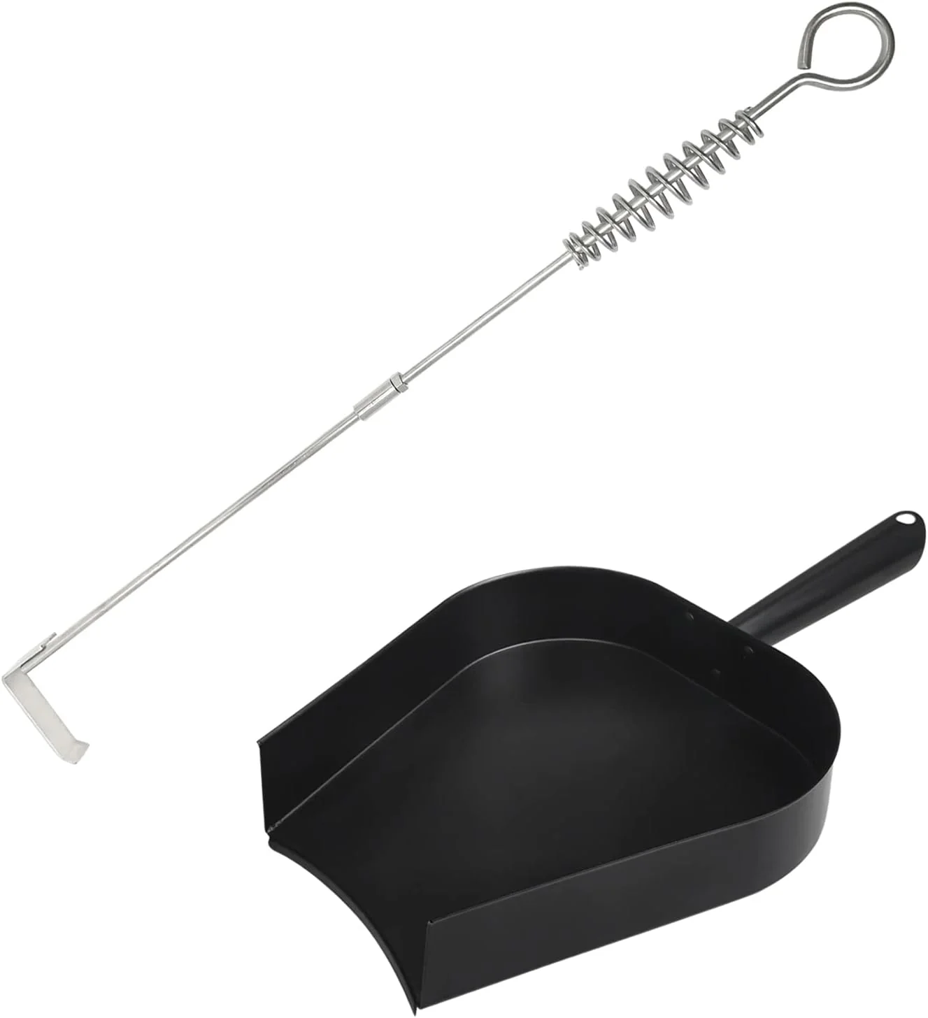 Reliable 18 BBQ Ash Removal Tool and Ash Pan for Big Green Egg Accessories Stainless Steel Ash Tool Poker for BGE Primo and Other Charcoal Kamado First-Class