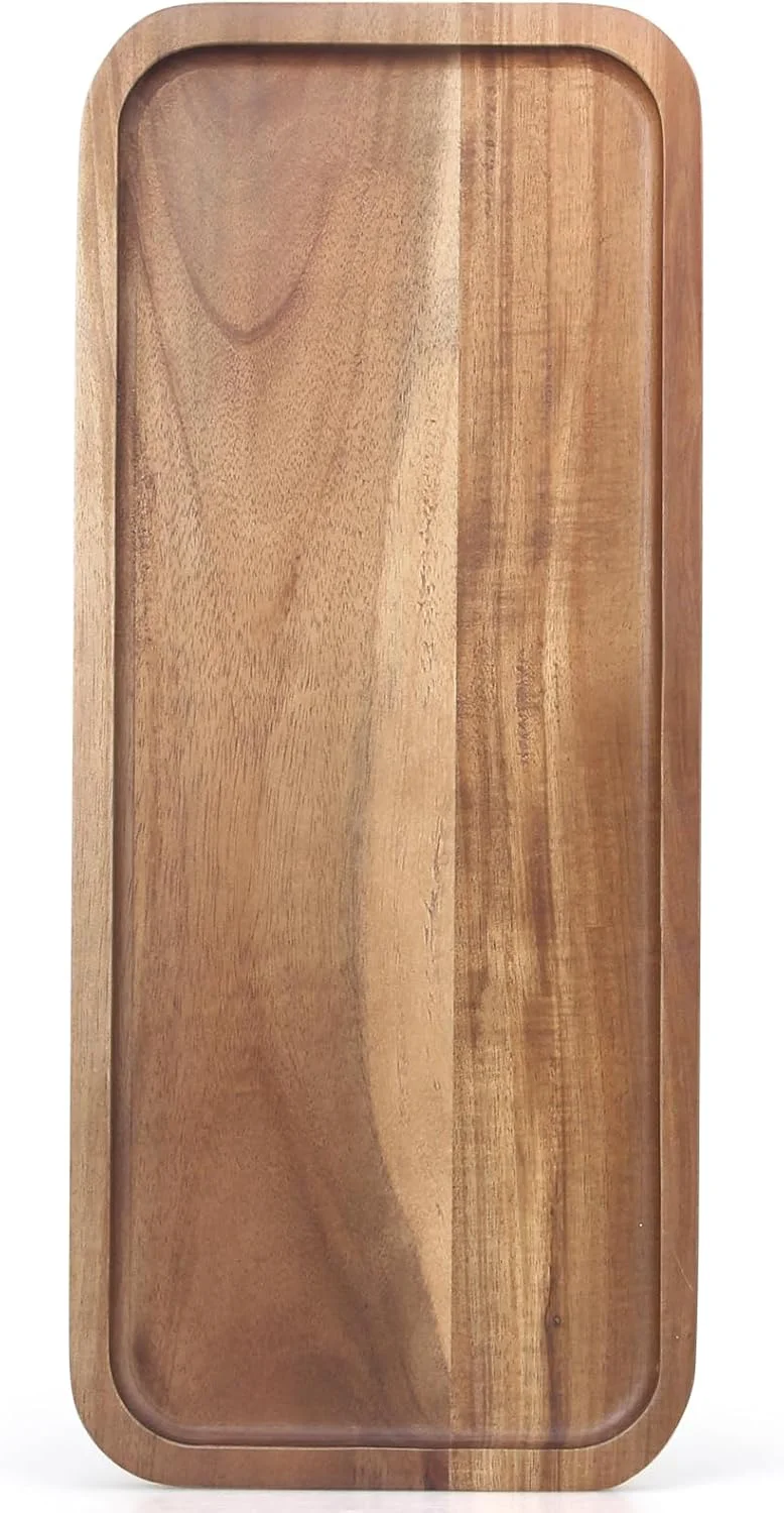 Original Design Small Wooden Serving Platters Acacia Charcuterie Boards Rectangle Wood Tray Home Decor Serving Cheese Board Appetizer Snack Plates Kitchen Dinner Prestigious