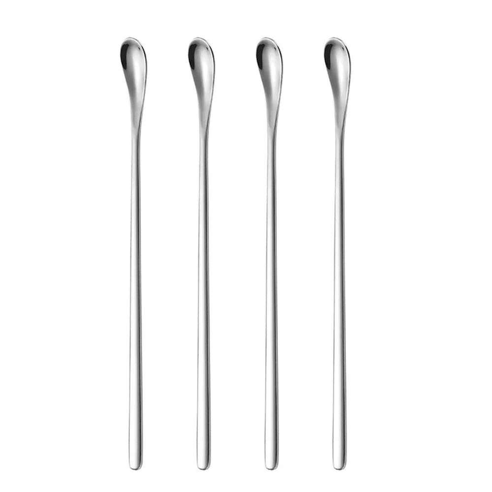 High-Performance Delove Stainless Steel Coffee Stirring Spoon Beverage Cocktail Stirrers Stir Cocktail Drink Mixing Swizzle Stick- Tiny Salt Condiment Spoon Minimalist