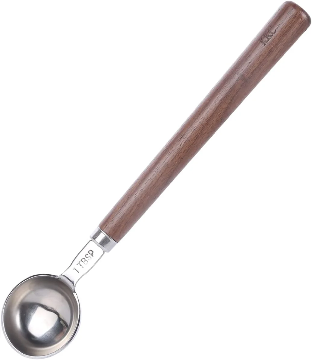 Lightweight KKC Home Accents Wooden Long Handle Coffee Scoop – 1 tbsp 9.17 inch Original