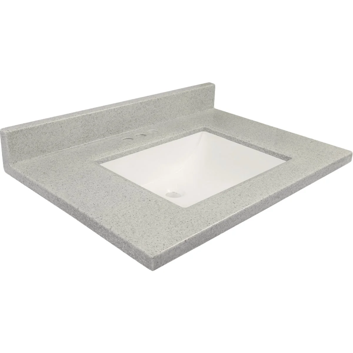 Consistent Modular Vanity Tops 31 In. W x 22 In. D Pewter Cultured Marble Vanity Top with Rectangular Wave Bowl Easy-to-Use