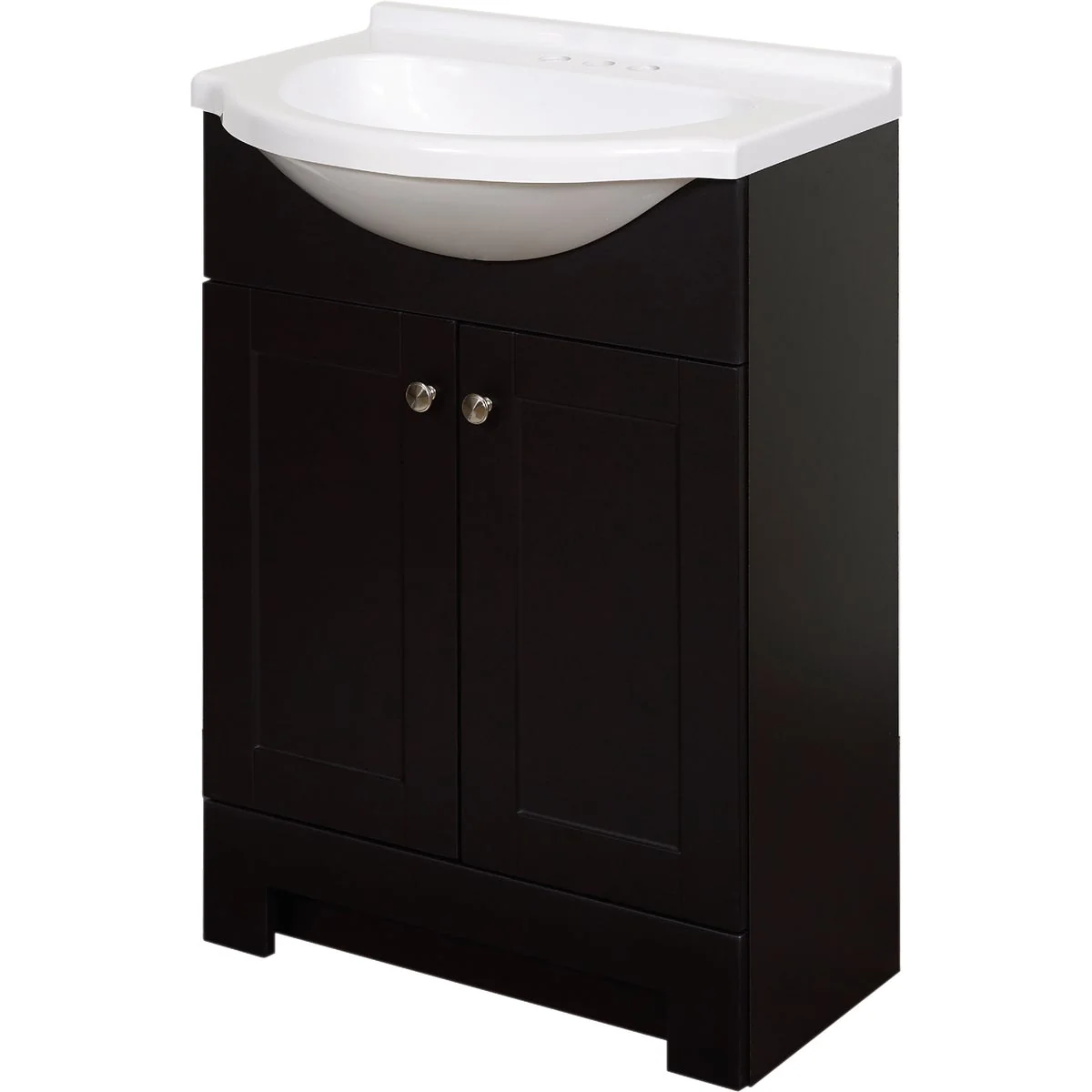 Modern Zenith Zenna Home Espresso 24 In. W x 35 In. H x 18 In. D Euro Vanity with White Cultured Marble Top Exceptional