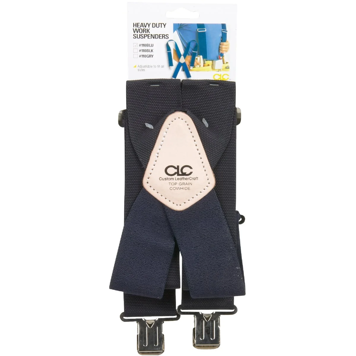 User-Friendly Custom Leathercraft Blue Work Suspenders Durable