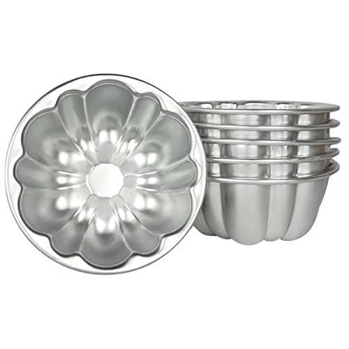 Fashionable Aluminum Molds for Jello Small Tartlets Nonstick for Steaming and Baking 6 Count Luxury