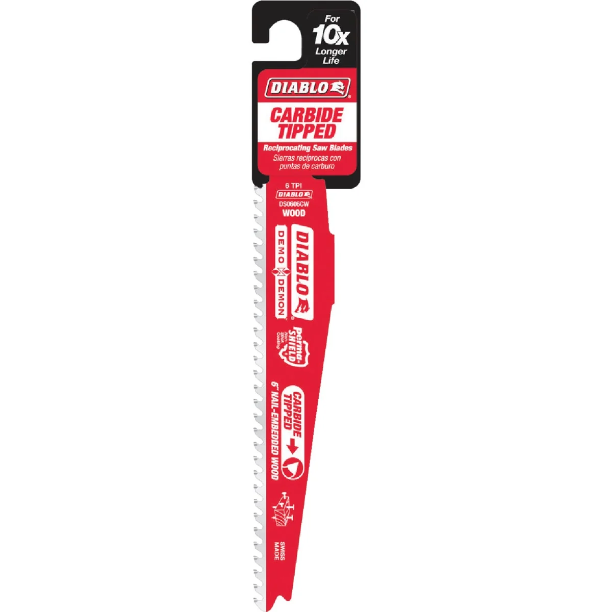 Breathable Diablo Demo Demon 6 In. 6 TPI Carbide Wood w Nails Reciprocating Saw Blade Smooth