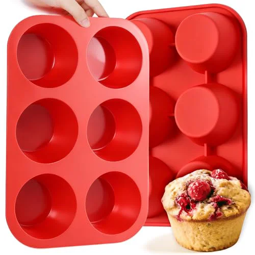 Long-Lasting Silicone Jumbo Muffin Pan 2 Count Functional