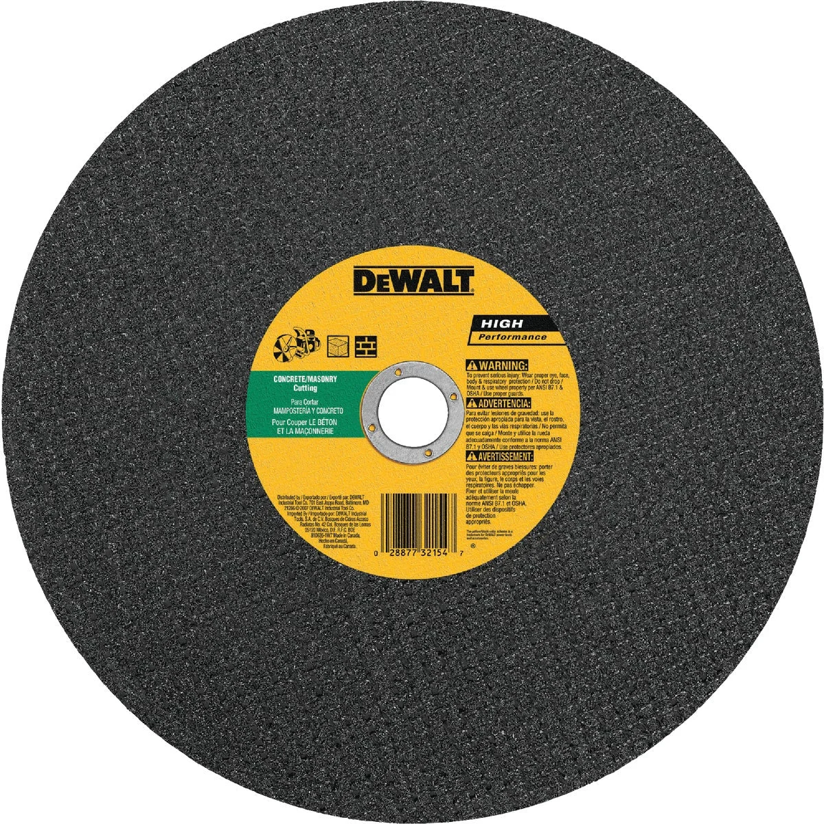 Refined DeWalt HP Type 1 14 In. x 1 8 In. x 20 mm Masonry Cut-Off Wheel Exceptional
