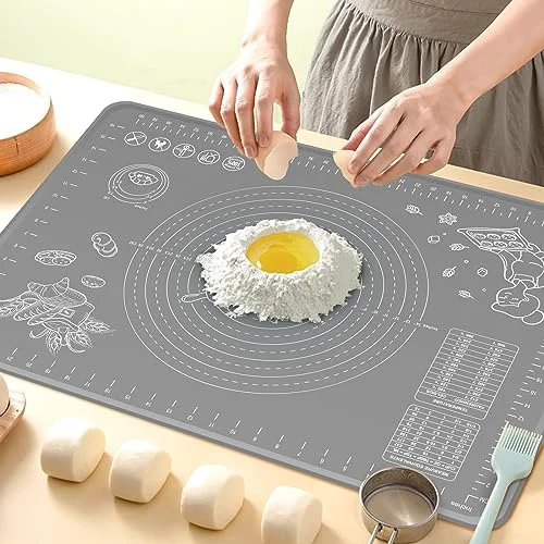 Minimalist Silicone Pastry Mat 28 x 20 Extra Thick Non Stick Baking Mat with Measurements and Edge Heightening Luxury