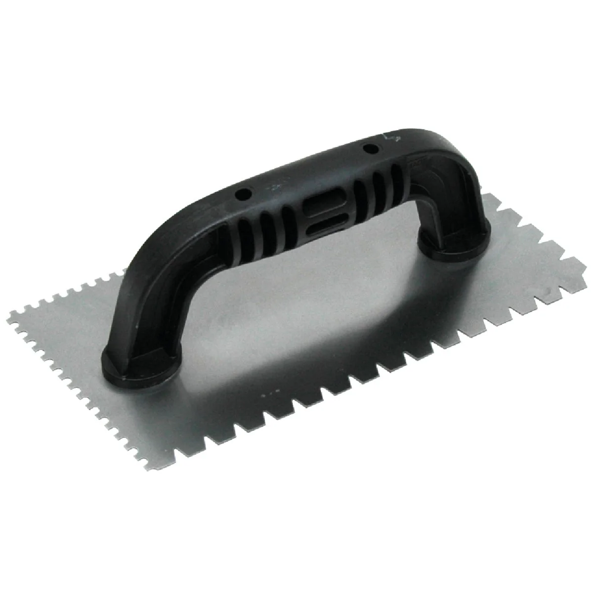 Dependable QLT 1 8 In. U-Notched 3 16 In. Flat V-Notched Trowel w Black Handle Artisan