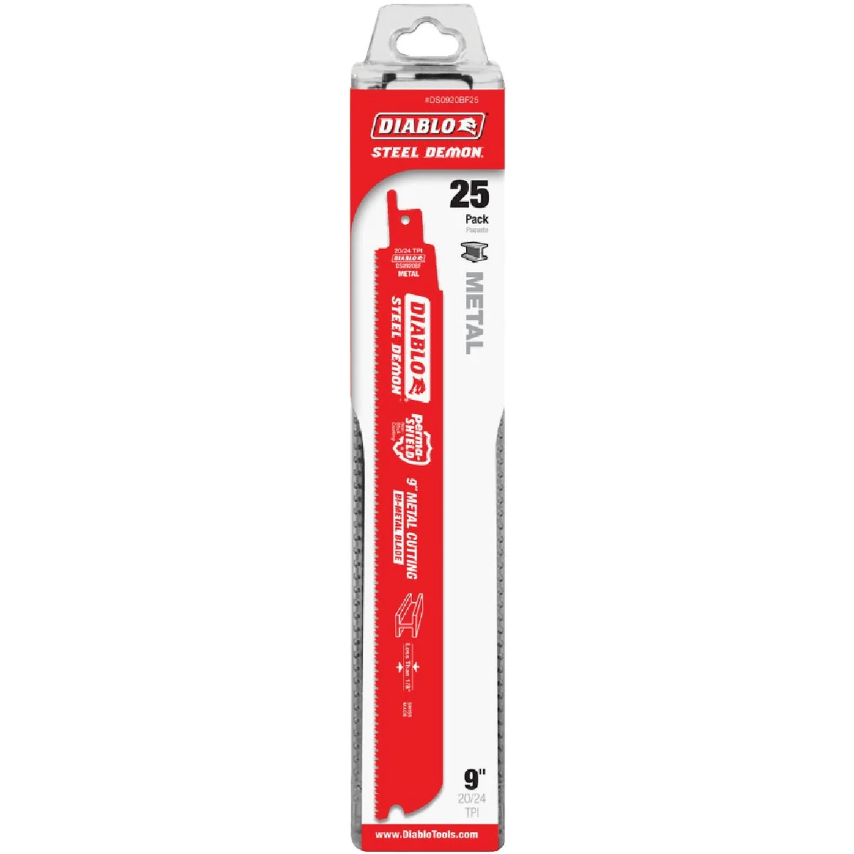 High-Grade Diablo Steel Demon 9 In. 20 24 TPI Thin Metal Reciprocating Saw Blade 25-Pack Versatile