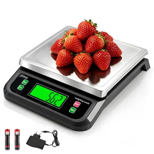 Elegant Large Digital Kitchen Scale40kg Stainless Stee with 6 Unit Tare PCS Funtion First-Class