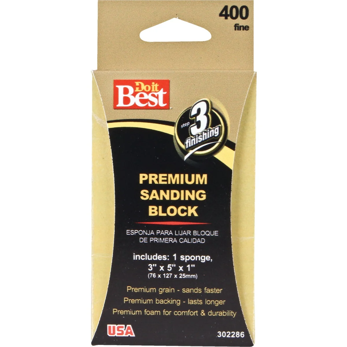 Do it Premium 3 In. x 5 In. x 1 In. 400 Grit Fine Sanding Sponge Contemporary