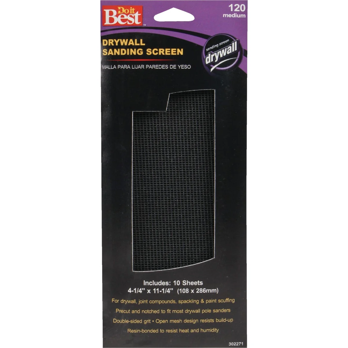 Convenient Do it 120 Grit 4-1 4 In. x 11-1 4 In. Drywall Sanding Screen 10-Pack Elegant