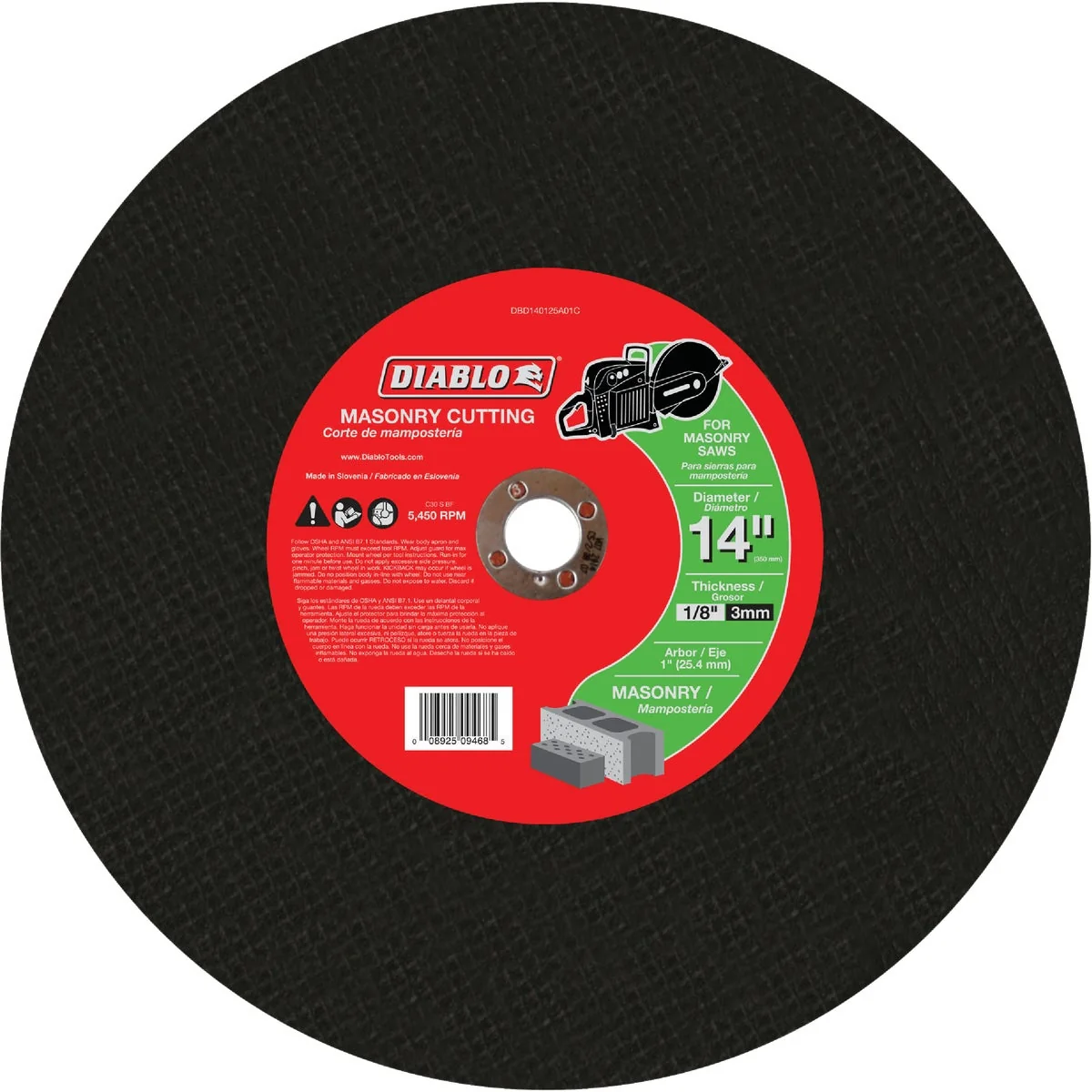 Healthy Diablo Type 1 14 In. x 1 8 In. x 1 In. Masonry Cut-Off Wheel Flexible