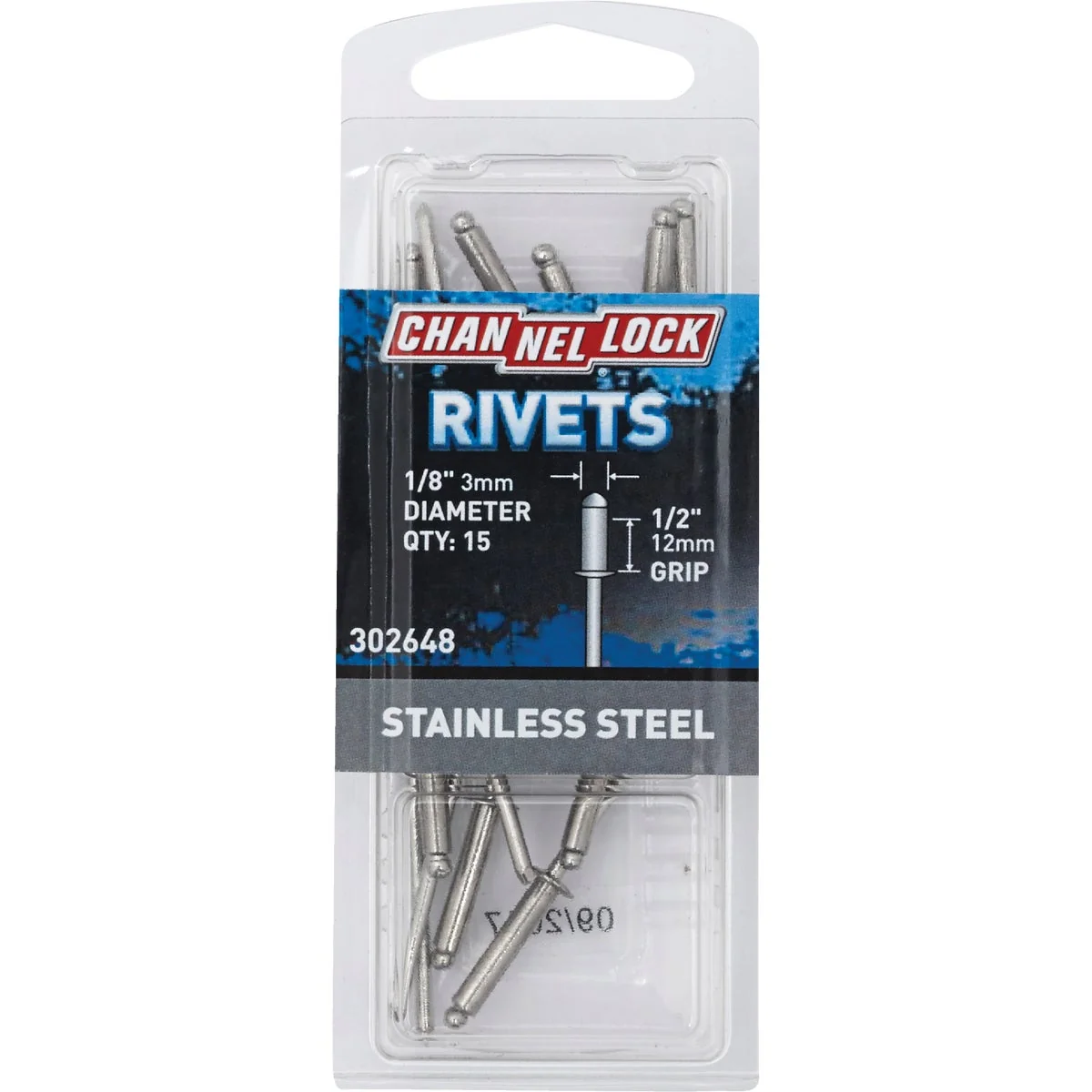 Casual Channellock 1 8 In. Dia. x 1 2 In. Grip Stainless Steel Rivet 15-Pack Lightweight