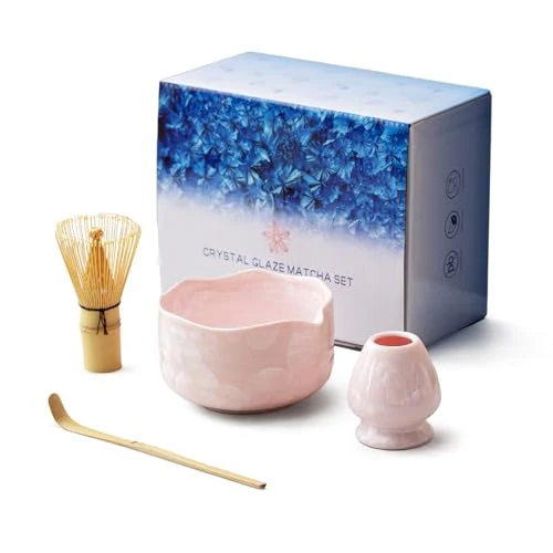 Trendy Natural Crystal Flower Matcha Set Luxury