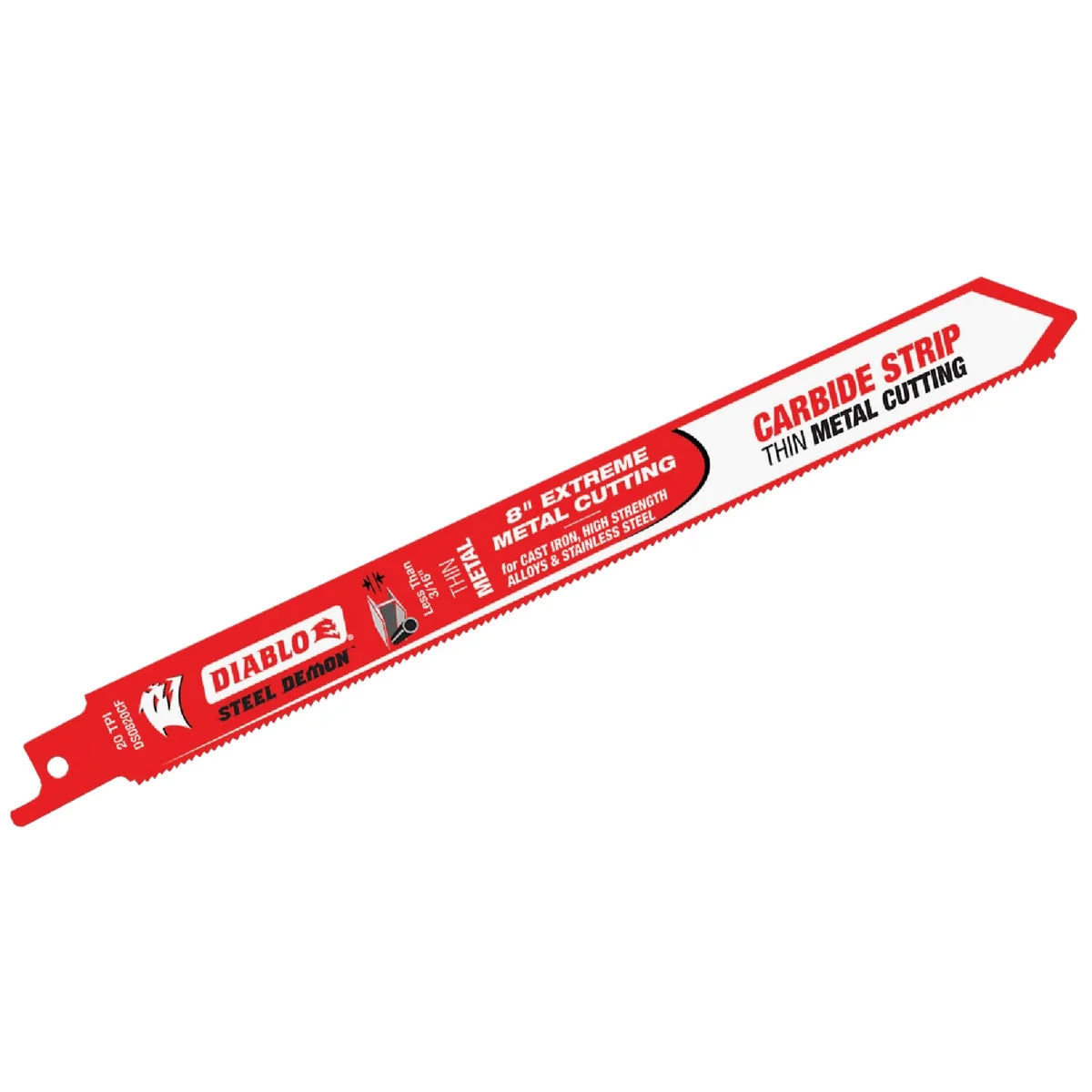 Fine Diablo Steel Demon 8 In. 20 TPI Carbide Thin Metal Reciprocating Saw Blade Consistent
