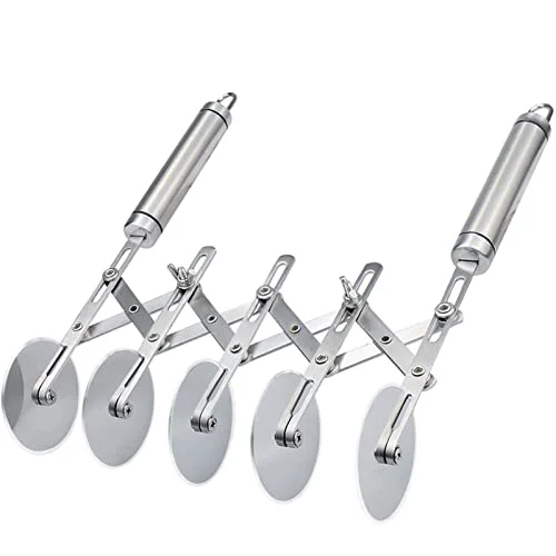 Excellent 5 Wheel Pastry Cutter Stainless Pizza Slicer Multi Refined