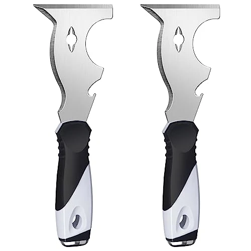 User-Friendly 2PC 10-in-1 Paint Scraper MultiUse Putty Knife Tool Hammer End 2 Count Premium
