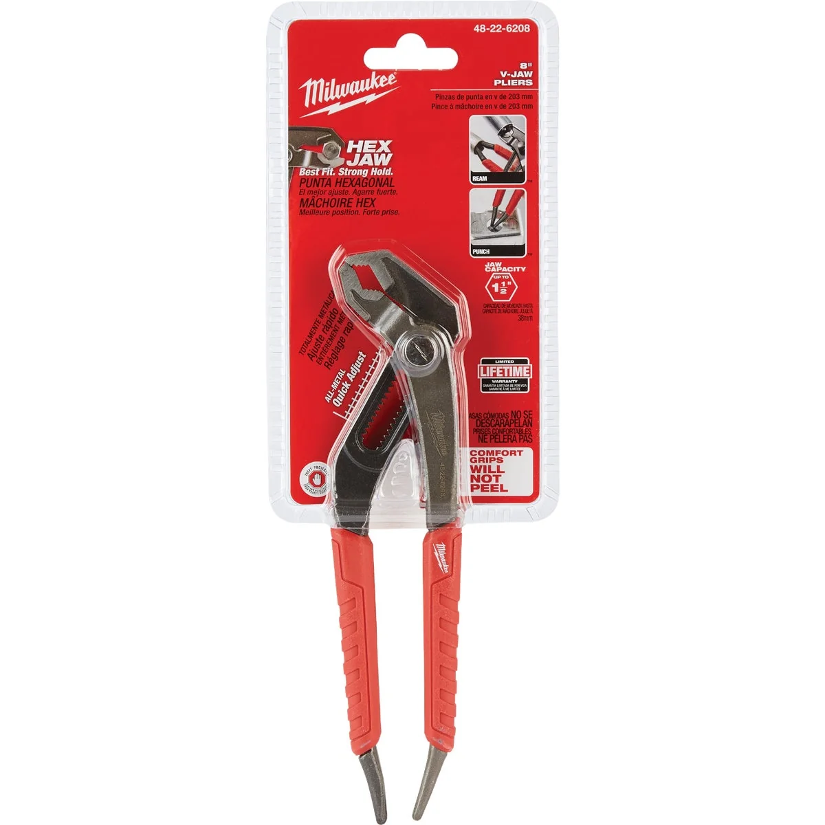 User-Friendly Milwaukee 8 In. Comfort Grip V-Jaw Groove Joint Pliers Classic