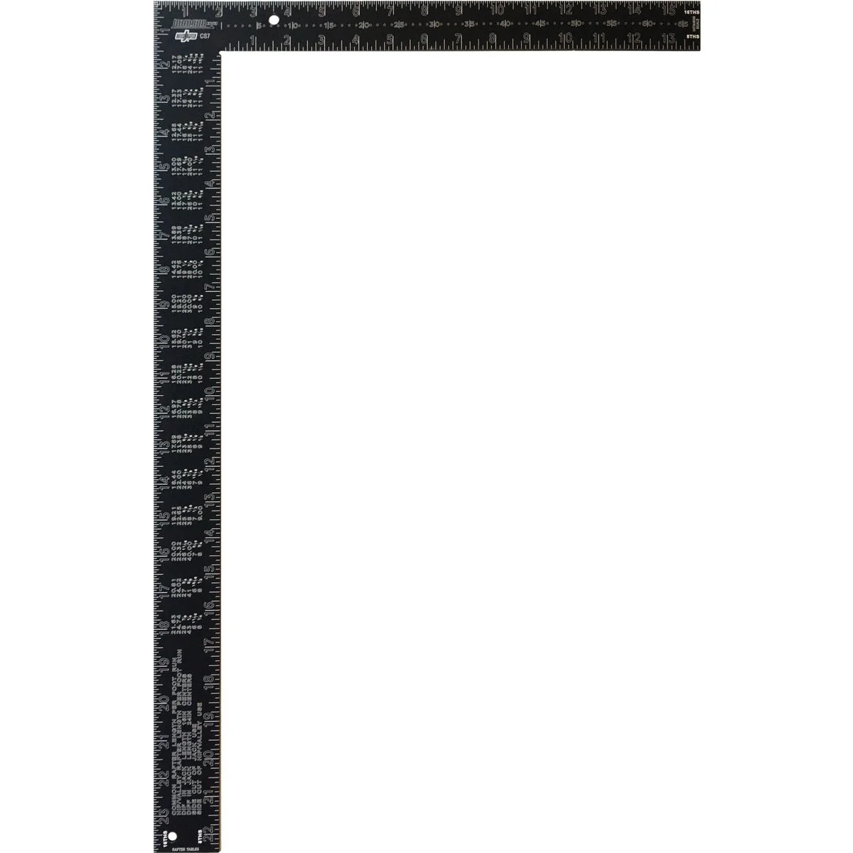 World-Class Johnson Level 16 In. x 24 In. Black Aluminum Big J Pro Carpenter’s Square Fine