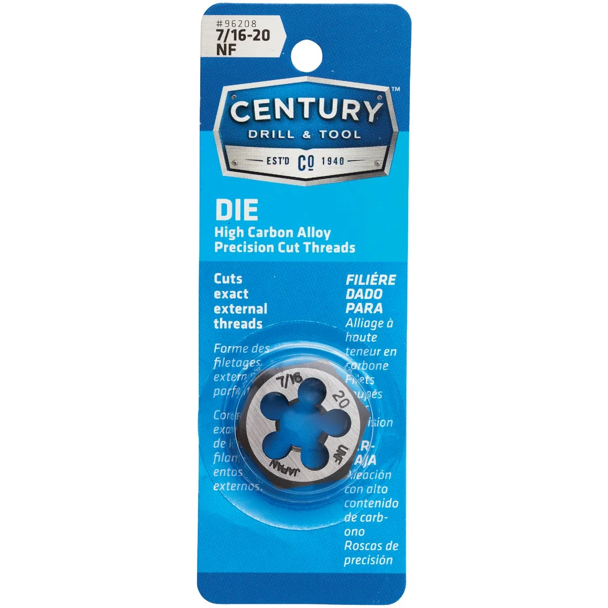 Healthy Century Drill Tool 7 16-20 National Fine 1 In. Across Flats Fractional Hexagon Die Premium Material