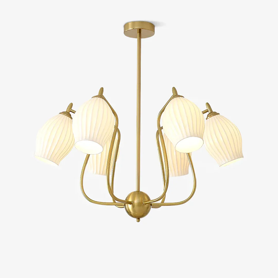 Long-Lasting Moderne keramische geribbelde kroonluchter Minimalist