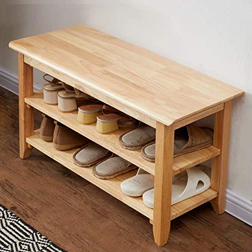 Eco-Friendly Shoe Rack Bench Wooden Storage Bench Entryway Bench Selected