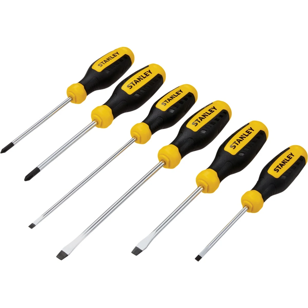 Secure Stanley Slotted Phillips Screwdriver Set 6-Piece Lightweight