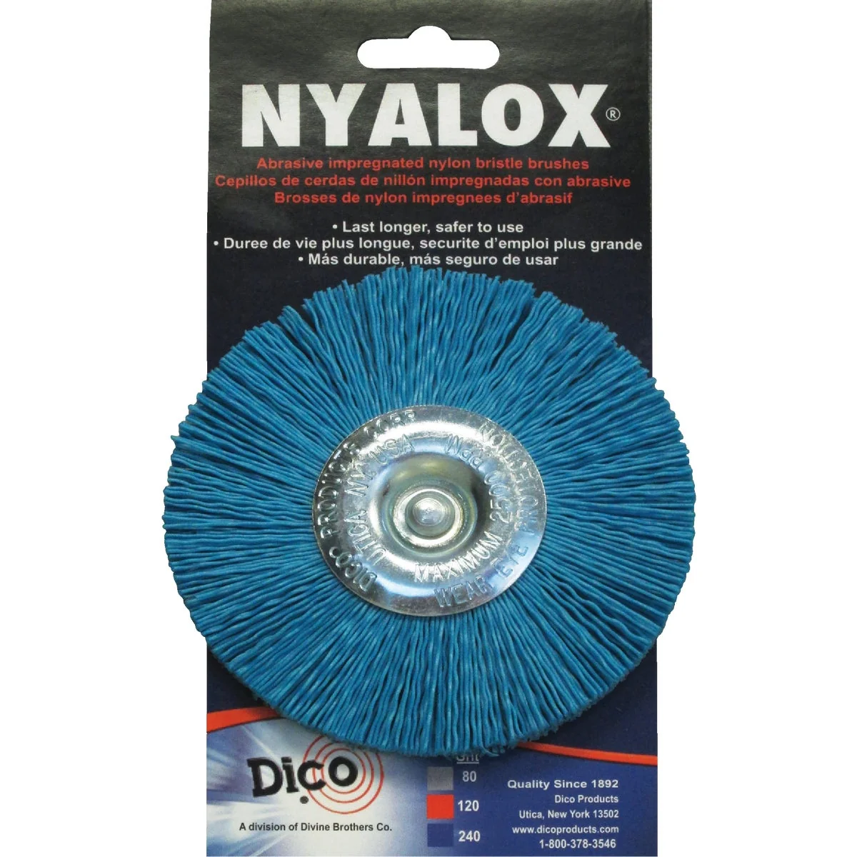 Solid Dico Nyalox 4 In. Fine Drill-Mounted Wire Brush Certified