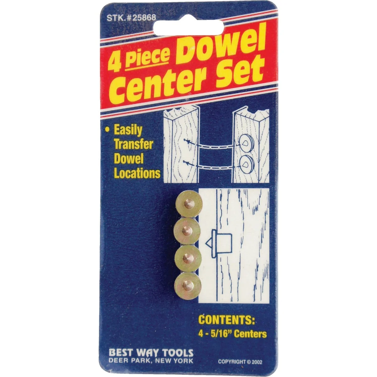 Enhanced Way Tools 5 16 In. Dowel Center 4-Pack Versatile