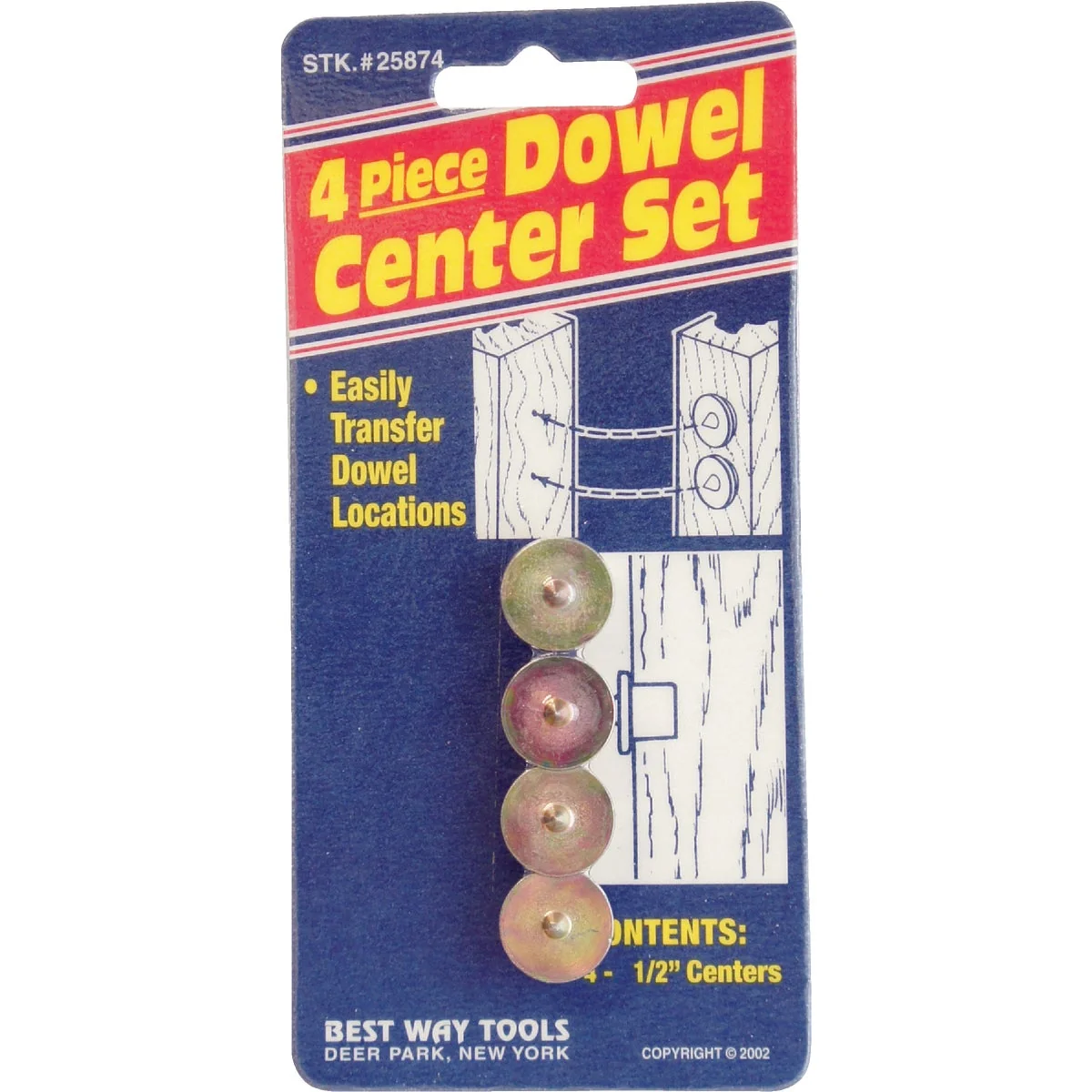 Elite Way Tools 1 2 In. Dowel Center 4-Pack Detailed