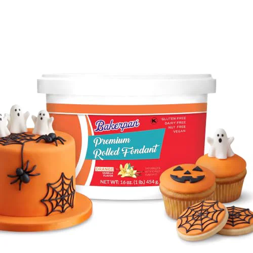 Sustainable Premium Rolled Orange Fondant for Cake Decorating 16 Ounce Recyclable