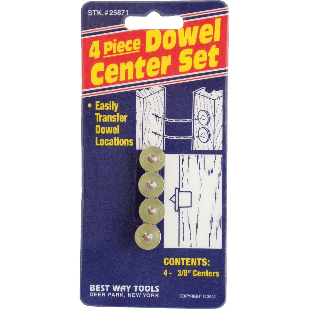 Fashionable Way Tools 3 8 In. Dowel Center 4-Pack Consistent