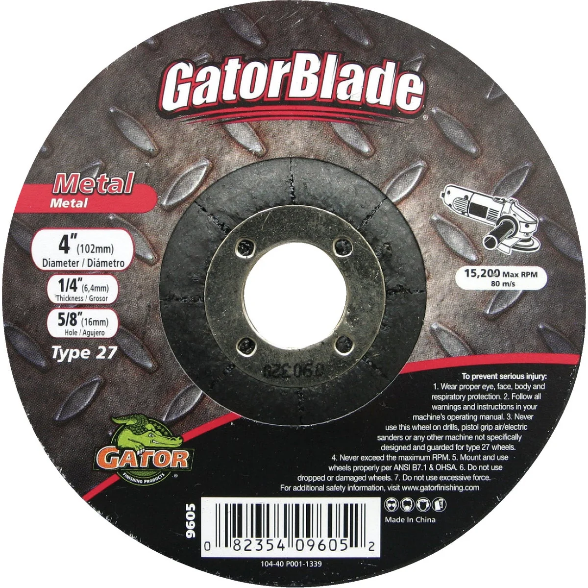 Fine Crafted Gator Blade Type 27 4 In. x 1 4 In. x 5 8 In. Metal Cut-Off Wheel Reusable
