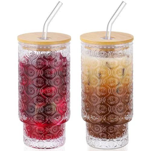 Long-Lasting 16 Oz Glass Cups Set of 2 2 Count Fashionable
